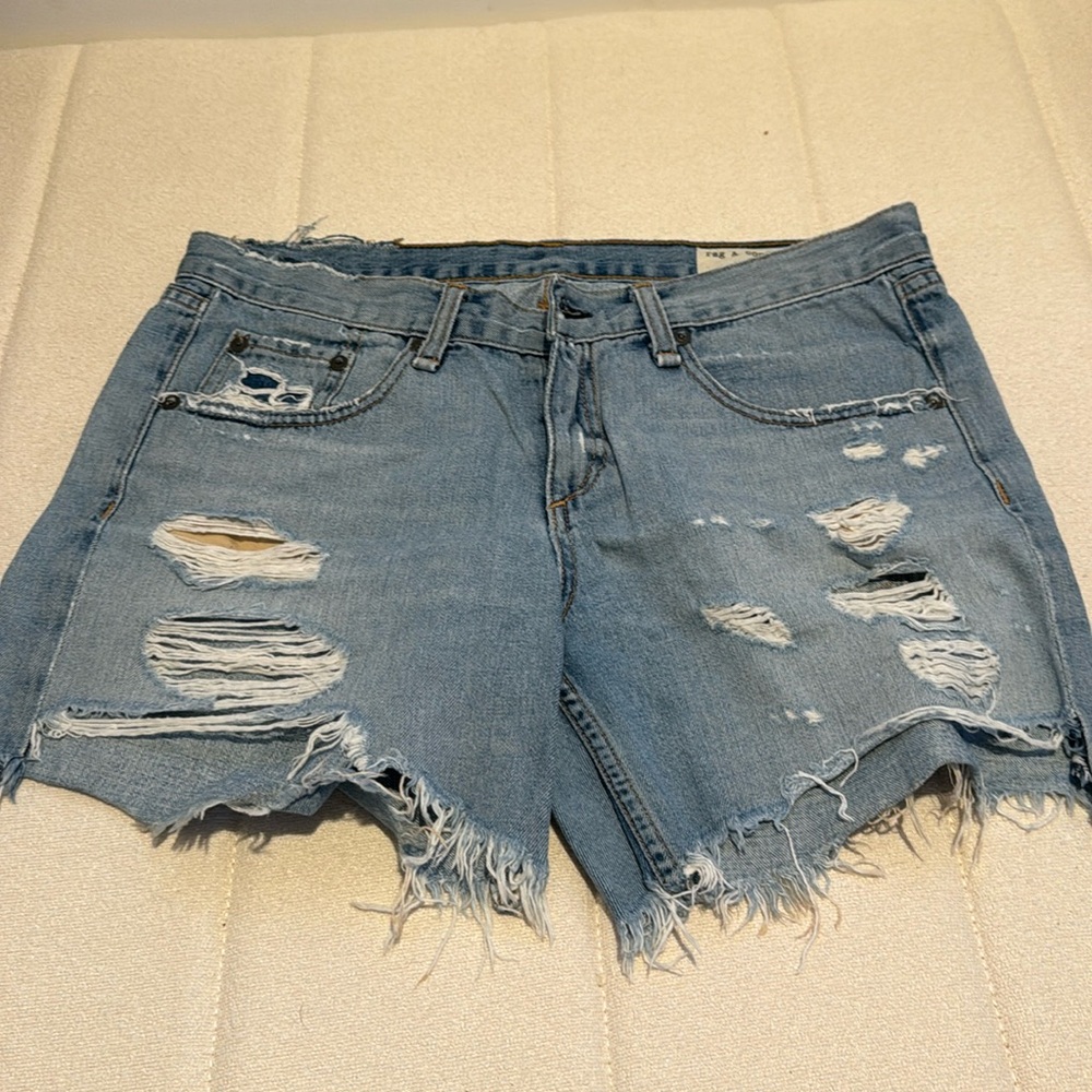 rag & bone distressed denim shirt size 26